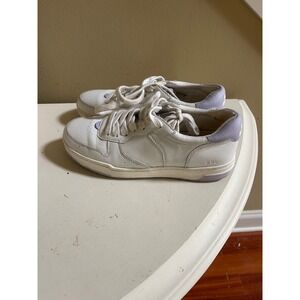 Madewell MWL Court Sneakers White Leather Lavender Low Top Shoes Womens 8M